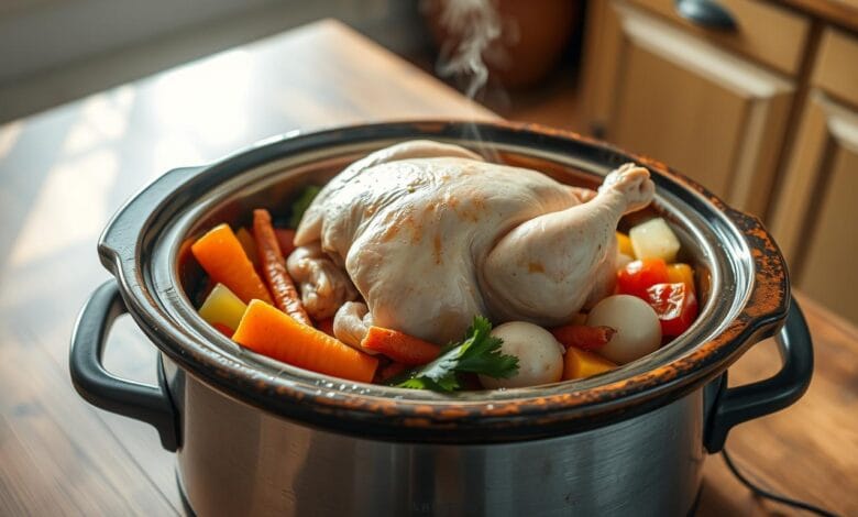 Frozen Chicken in Crock Pot