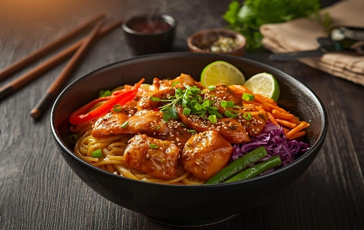 rice noodles and chicken recipe